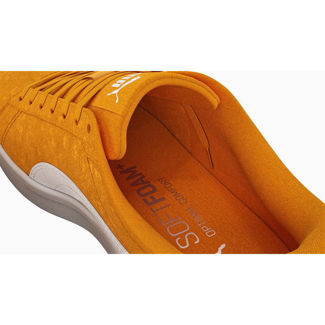 Puma Smash 3D Model – Orange Suede Sneakers, PBR Textures, FBX - View 14