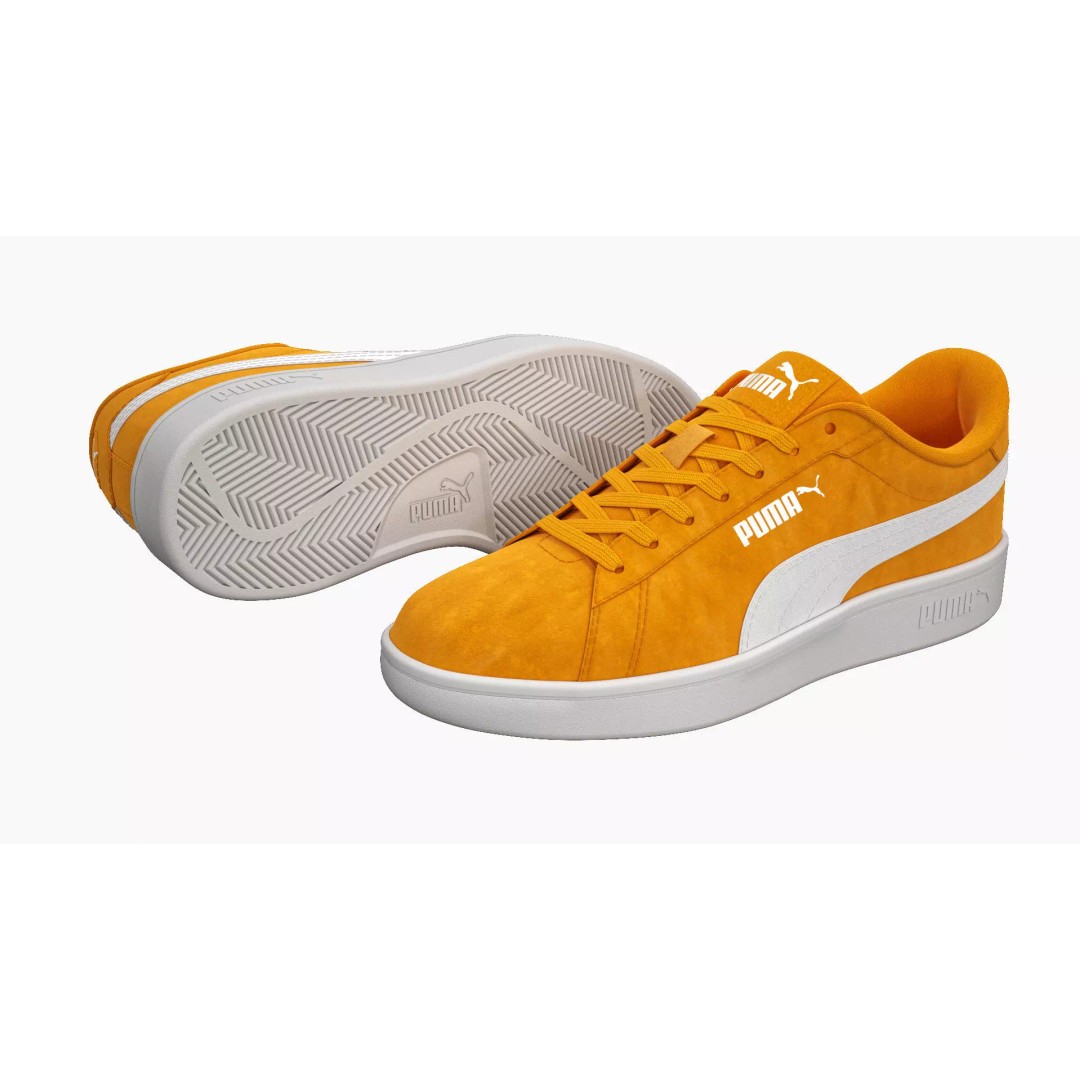 Puma Smash 3D Model – Orange Suede Sneakers, PBR Textures, FBX - View 2