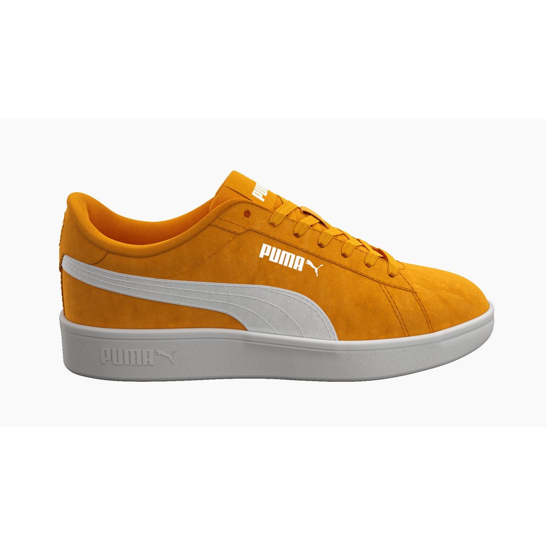 Puma Smash 3D Model – Orange Suede Sneakers, PBR Textures, FBX - View 8