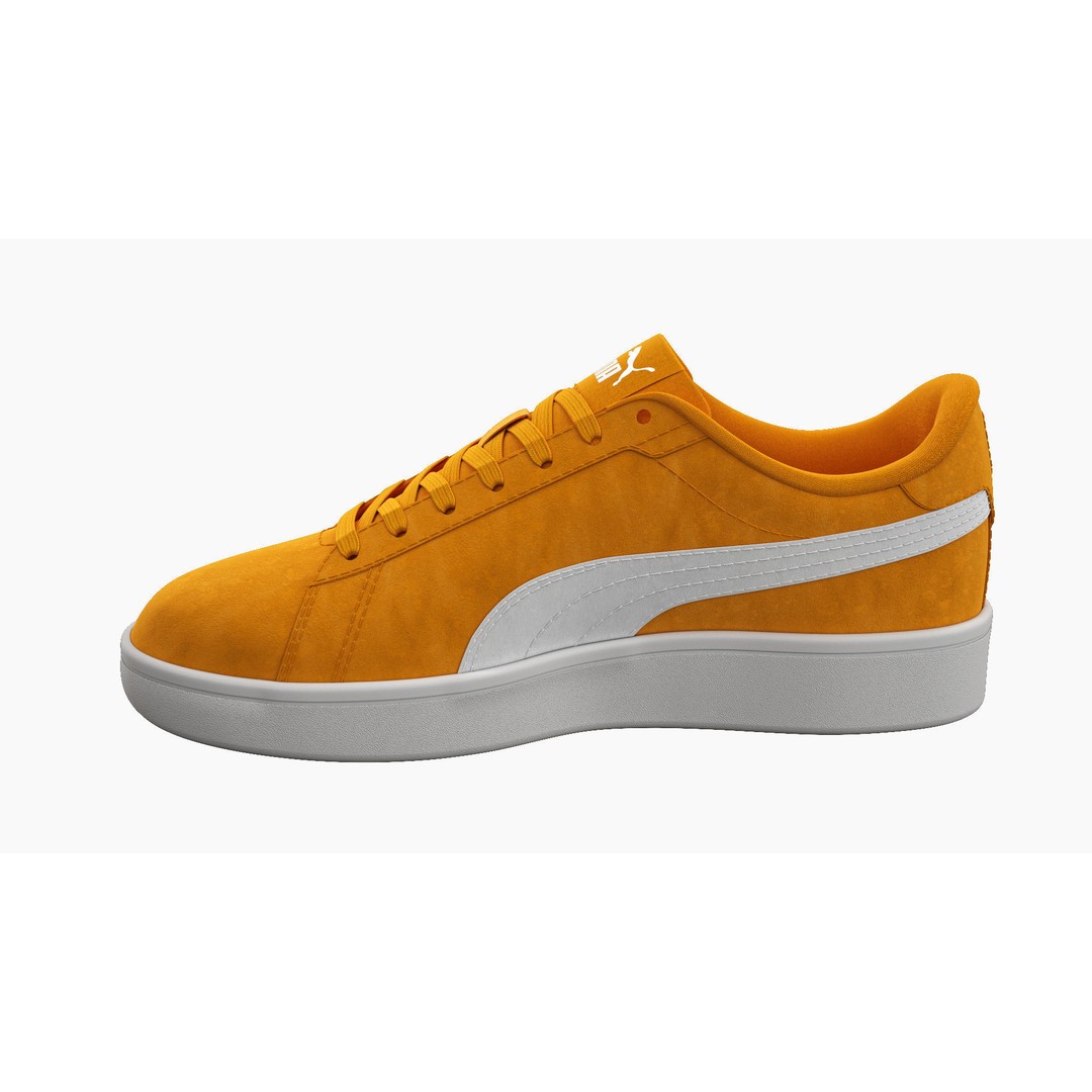 Puma Smash 3D Model – Orange Suede Sneakers, PBR Textures, FBX - View 9