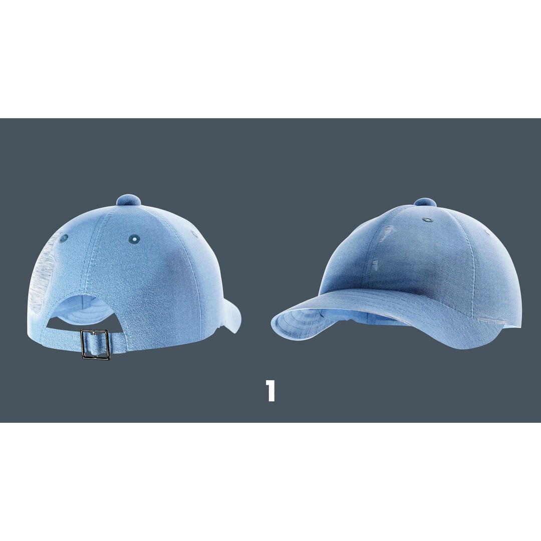 Caps and Hats 3D Model – Low Poly Game-Ready Clothing, FBX, OBJ - View 3