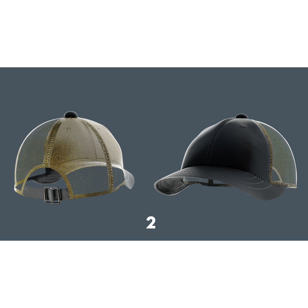 Caps and Hats 3D Model – Low Poly Game-Ready Clothing, FBX, OBJ - View 4
