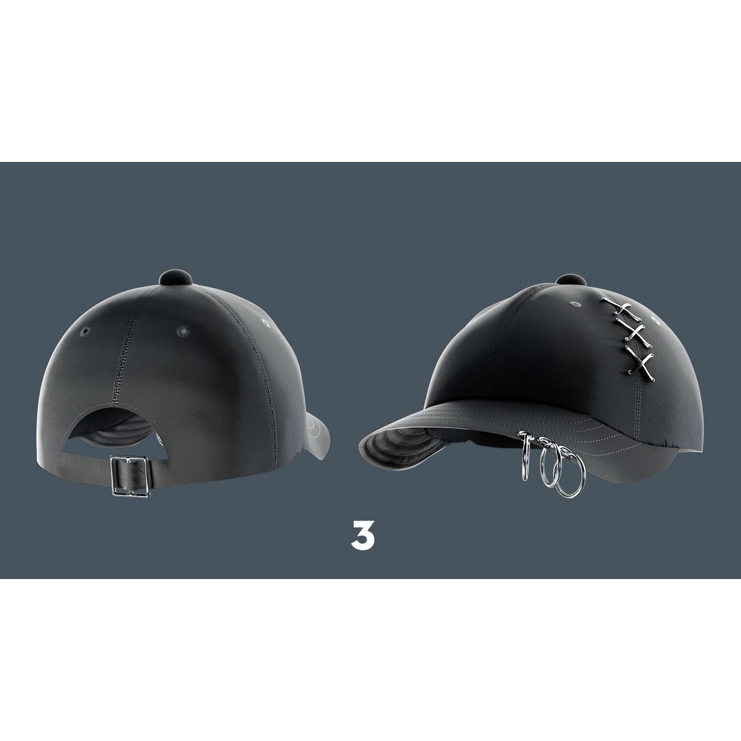 Caps and Hats 3D Model – Low Poly Game-Ready Clothing, FBX, OBJ - View 5