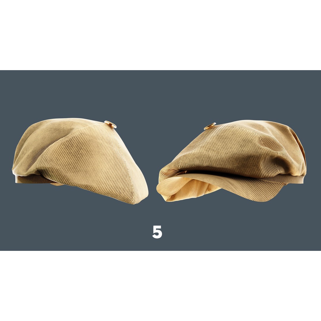 Caps and Hats 3D Model – Low Poly Game-Ready Clothing, FBX, OBJ - View 7
