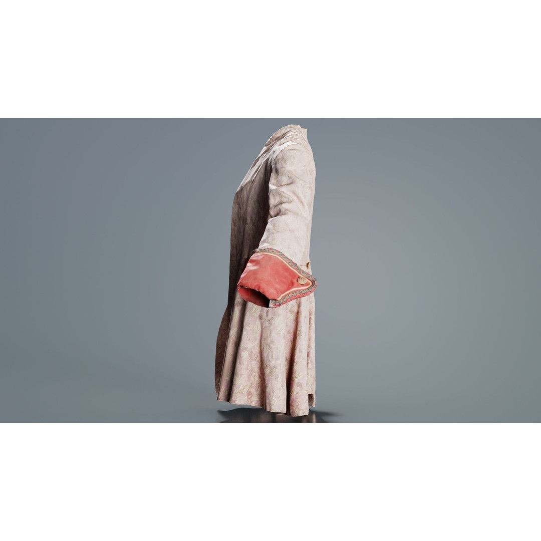 Leaf Jacket 3D Model – Low Poly Coat with PBR Textures, Blender - View 10