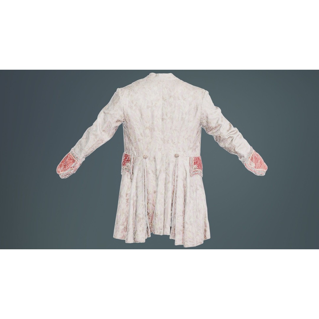 Leaf Jacket 3D Model – Low Poly Coat with PBR Textures, Blender - View 12