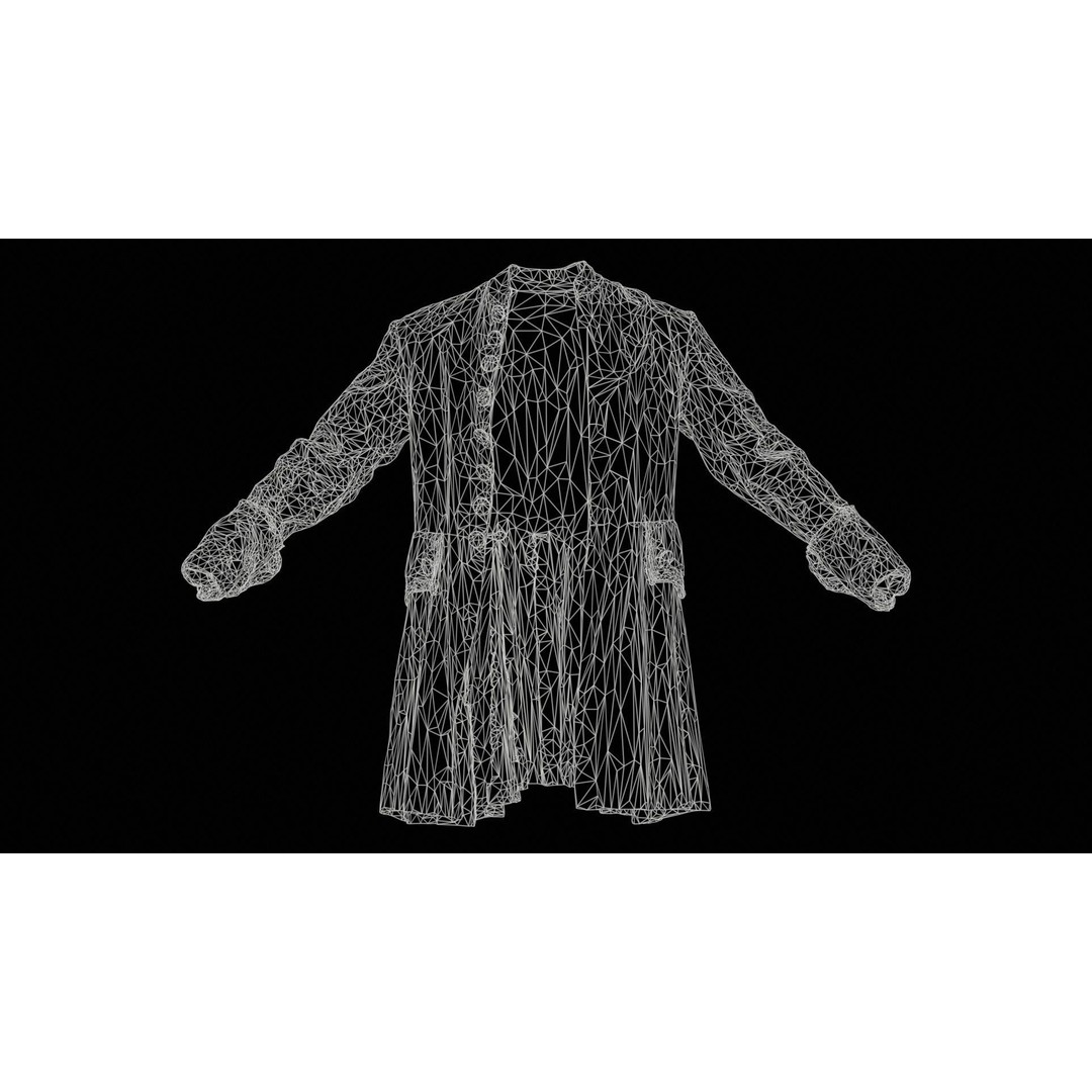 Leaf Jacket 3D Model – Low Poly Coat with PBR Textures, Blender - View 13