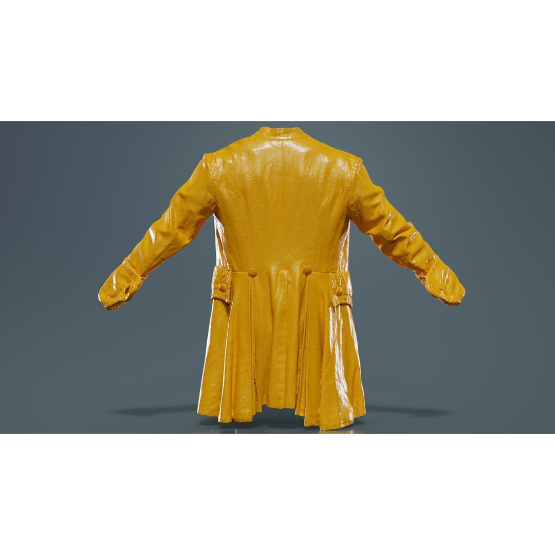Leaf Jacket 3D Model – Low Poly Coat with PBR Textures, Blender - View 15
