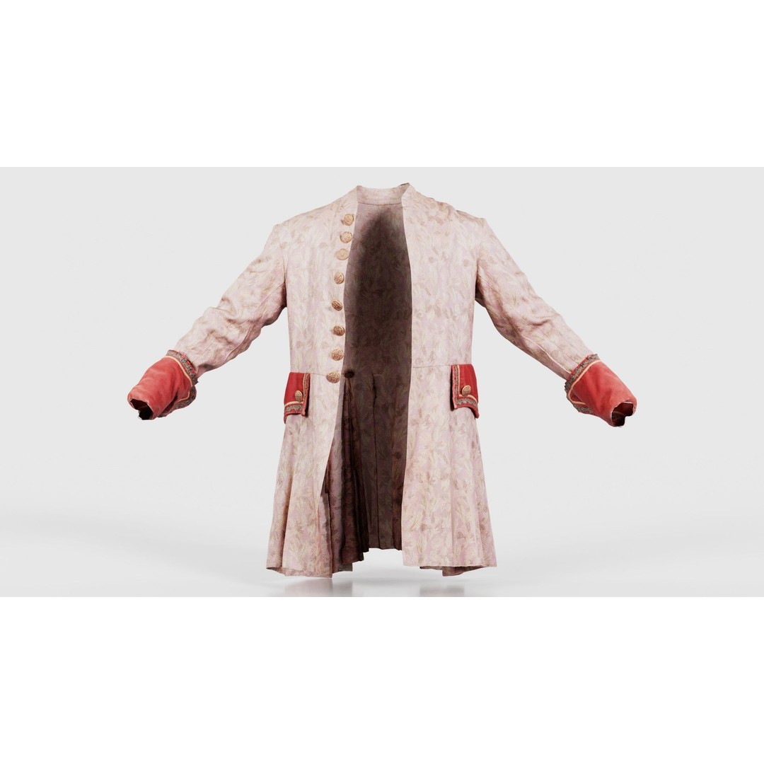 Leaf Jacket 3D Model – Low Poly Coat with PBR Textures, Blender - View 17