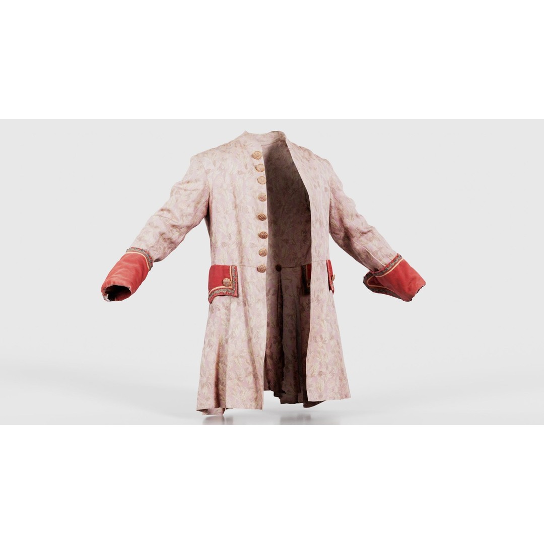 Leaf Jacket 3D Model – Low Poly Coat with PBR Textures, Blender - View 18