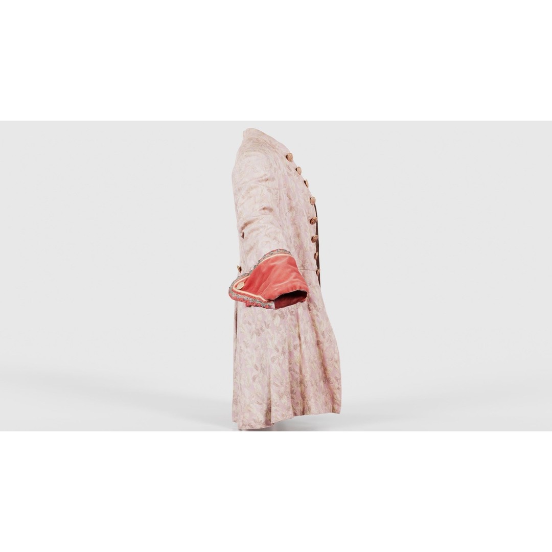 Leaf Jacket 3D Model – Low Poly Coat with PBR Textures, Blender - View 20