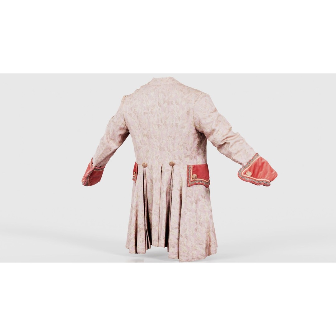 Leaf Jacket 3D Model – Low Poly Coat with PBR Textures, Blender - View 22