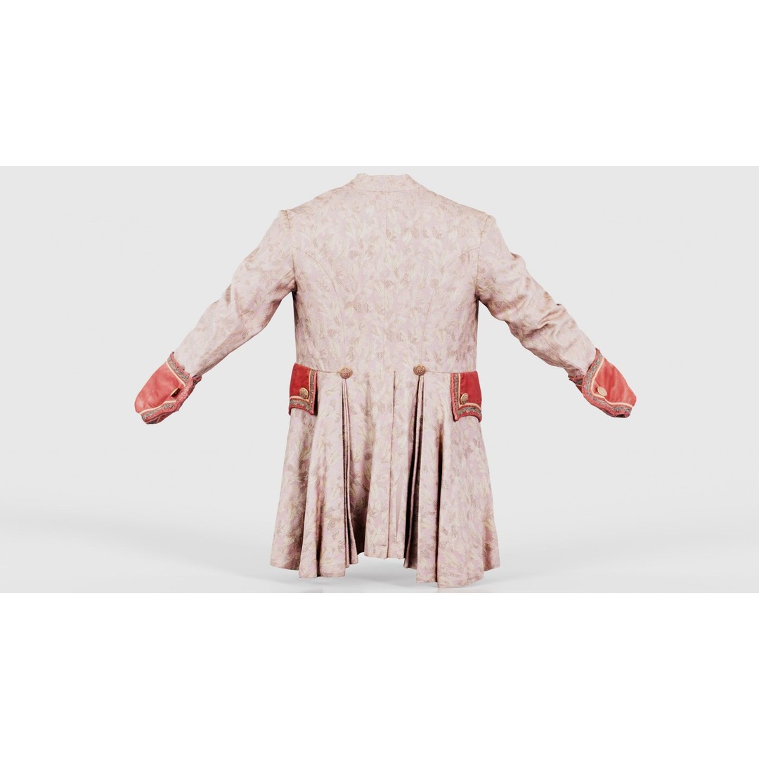 Leaf Jacket 3D Model – Low Poly Coat with PBR Textures, Blender - View 23