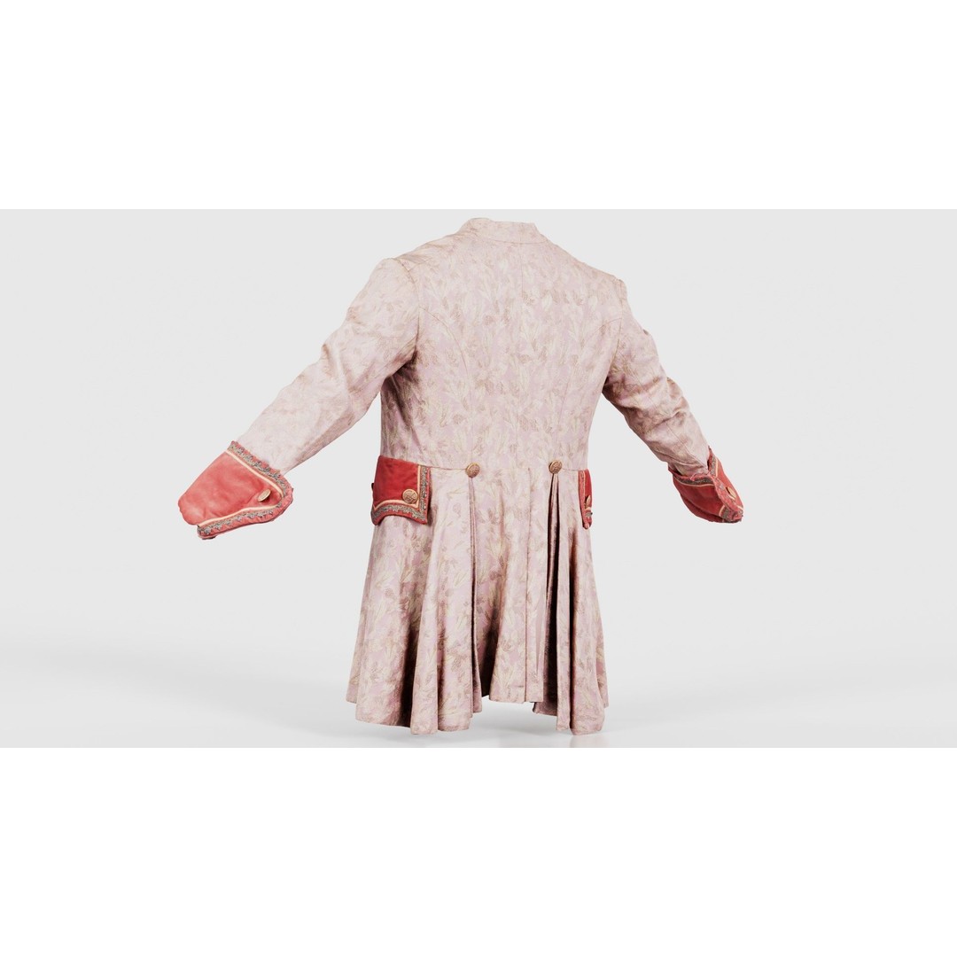 Leaf Jacket 3D Model – Low Poly Coat with PBR Textures, Blender - View 24