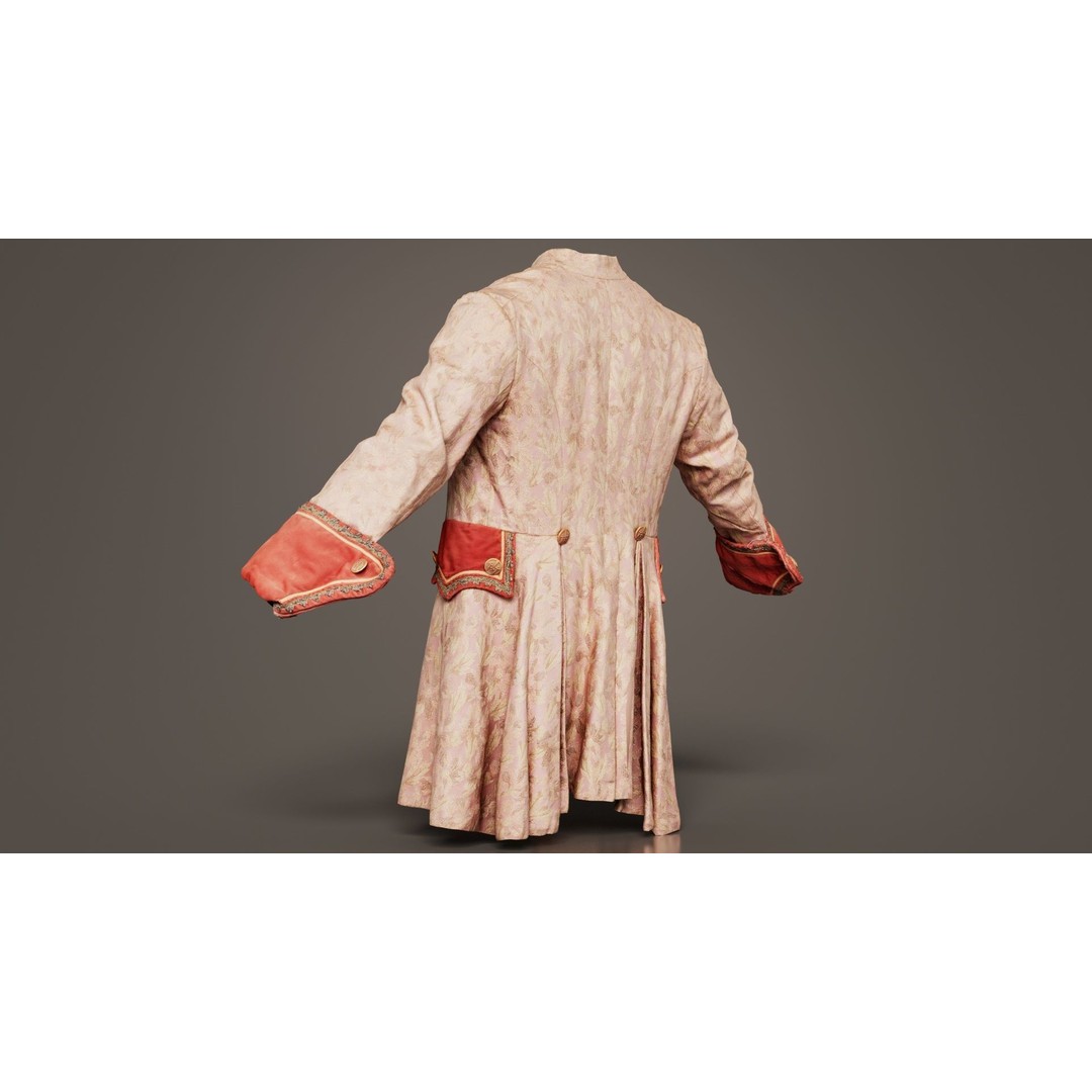 Leaf Jacket 3D Model – Low Poly Coat with PBR Textures, Blender - View 5