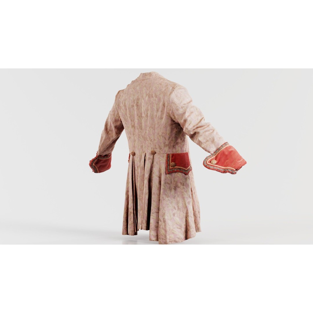 Leaf Jacket 3D Model – Low Poly Coat with PBR Textures, Blender - View 7