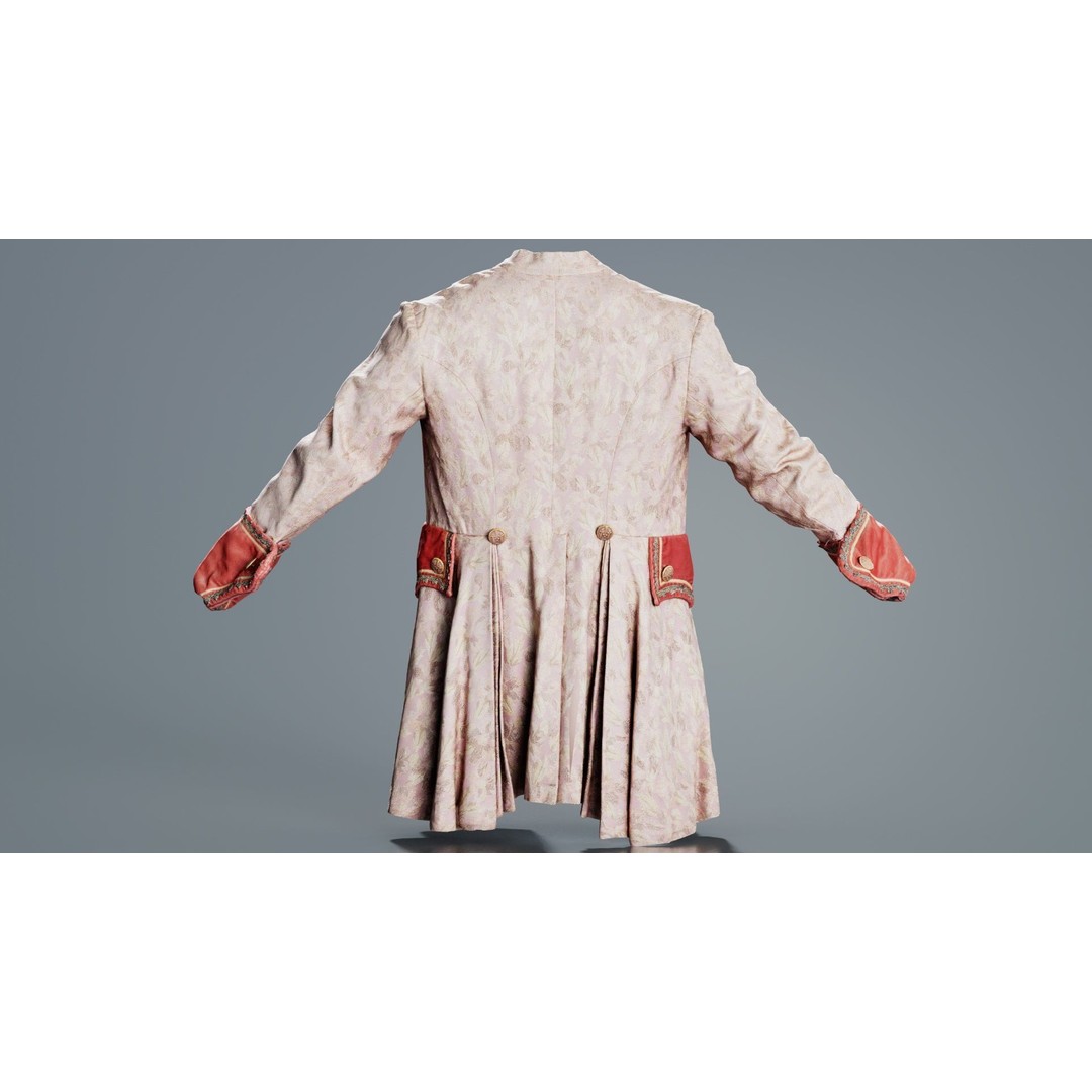 Leaf Jacket 3D Model – Low Poly Coat with PBR Textures, Blender - View 8