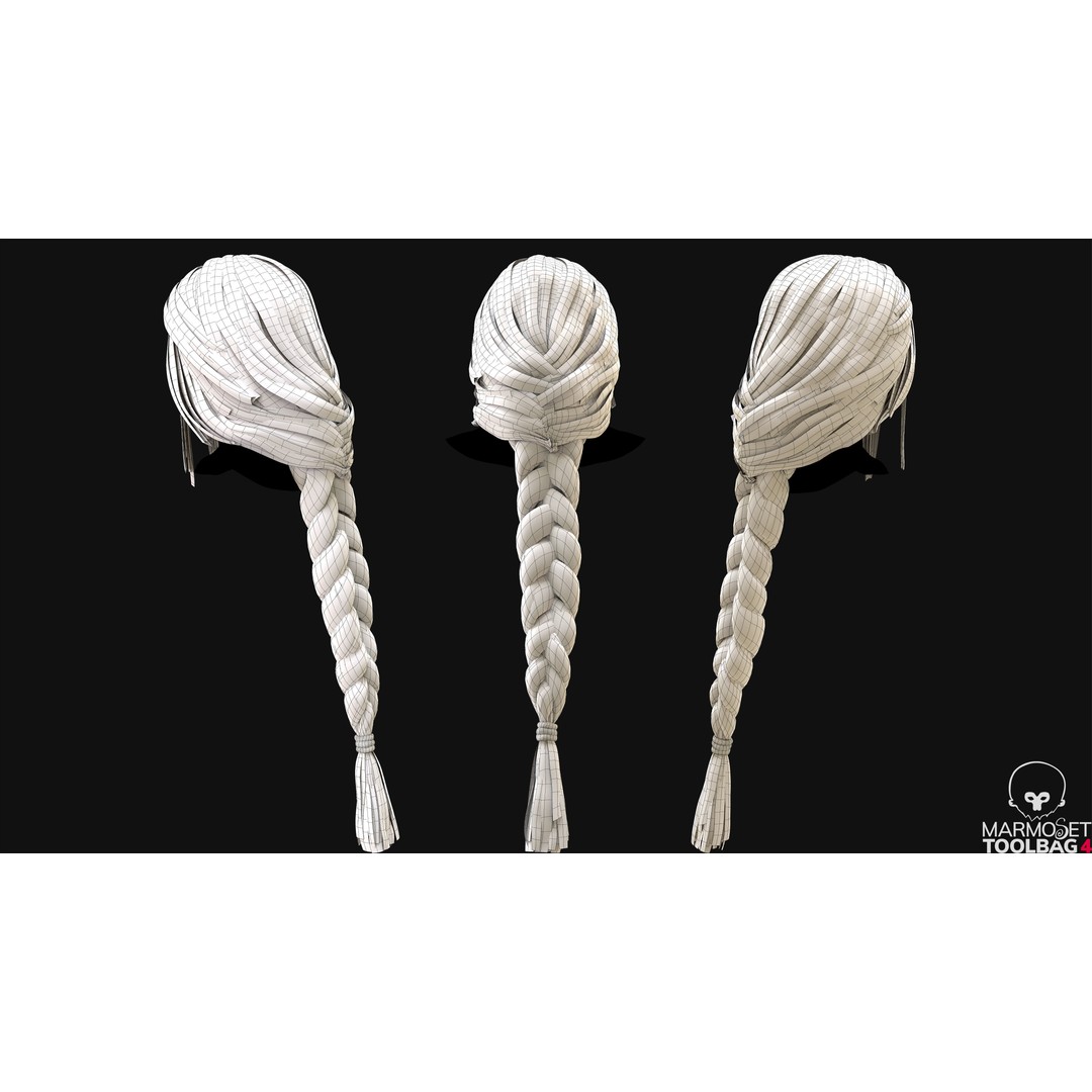 Realtime Haircard 3D Model – Low Poly Game Asset, FBX, OBJ