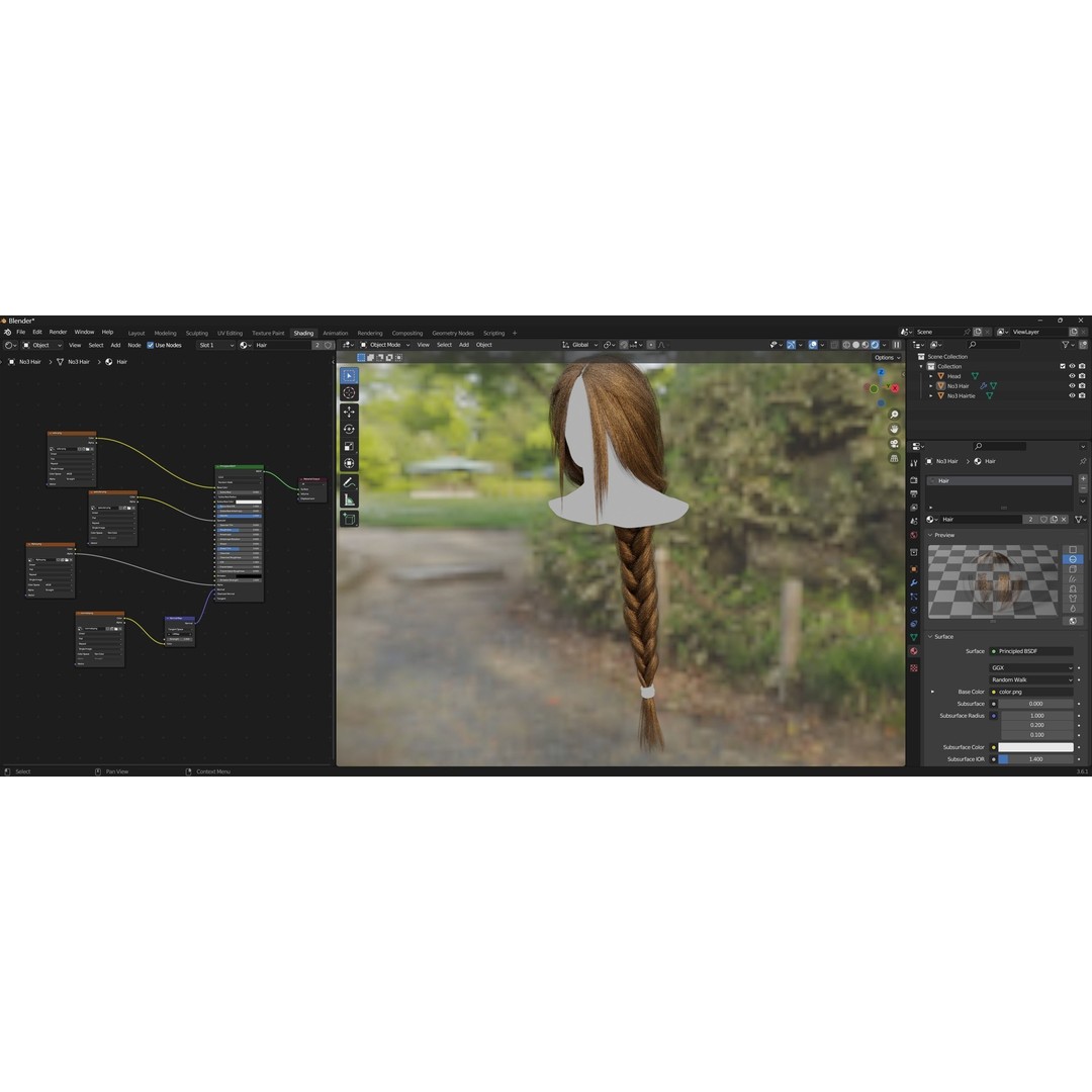 Realtime Haircard 3D Model – Low Poly Game Asset, FBX, OBJ - View 3