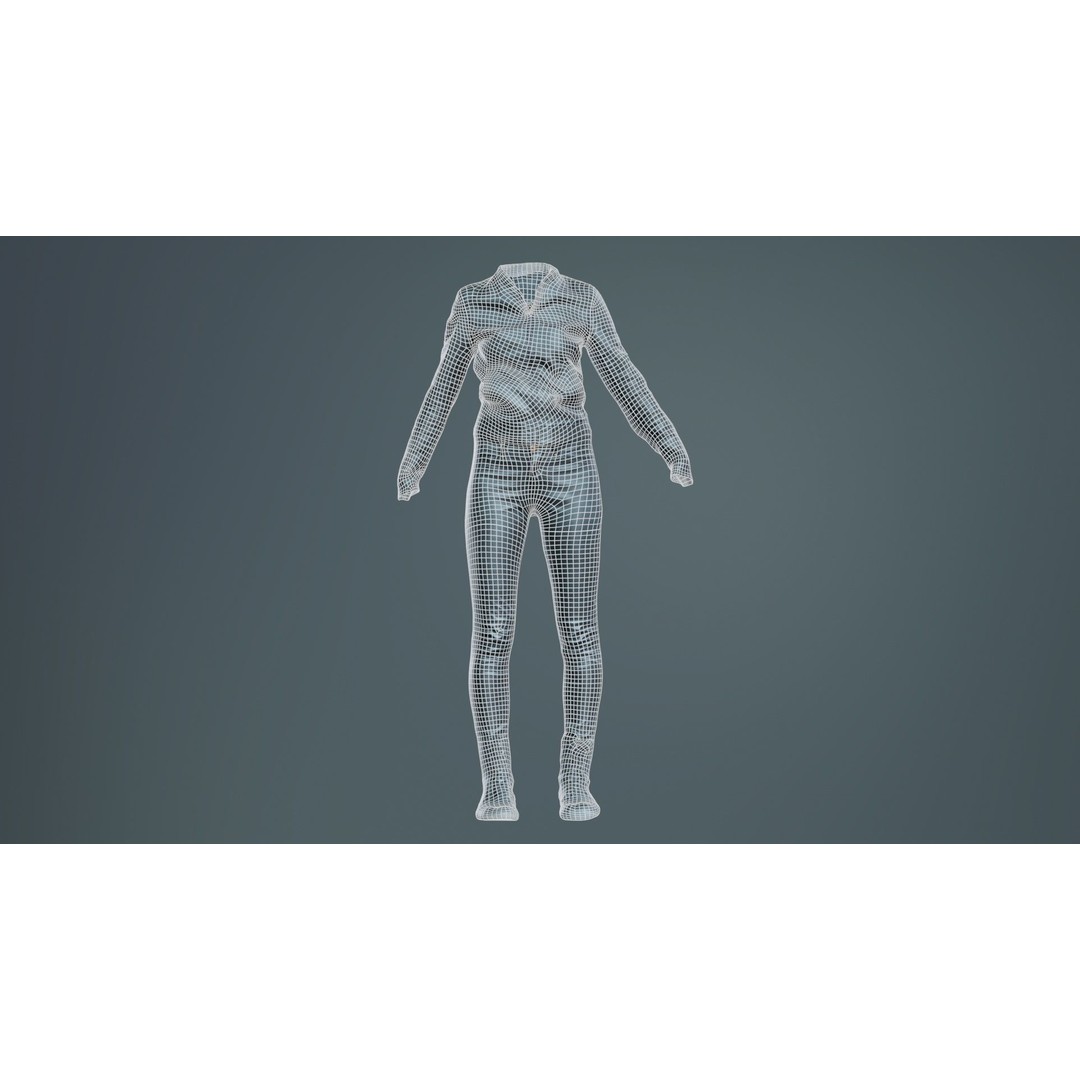Leather Combo Outfit 3D Model – Low Poly Female Clothing, FBX, PBR - View 11