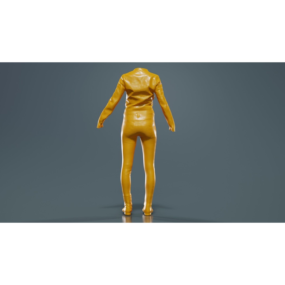 Leather Combo Outfit 3D Model – Low Poly Female Clothing, FBX, PBR - View 15