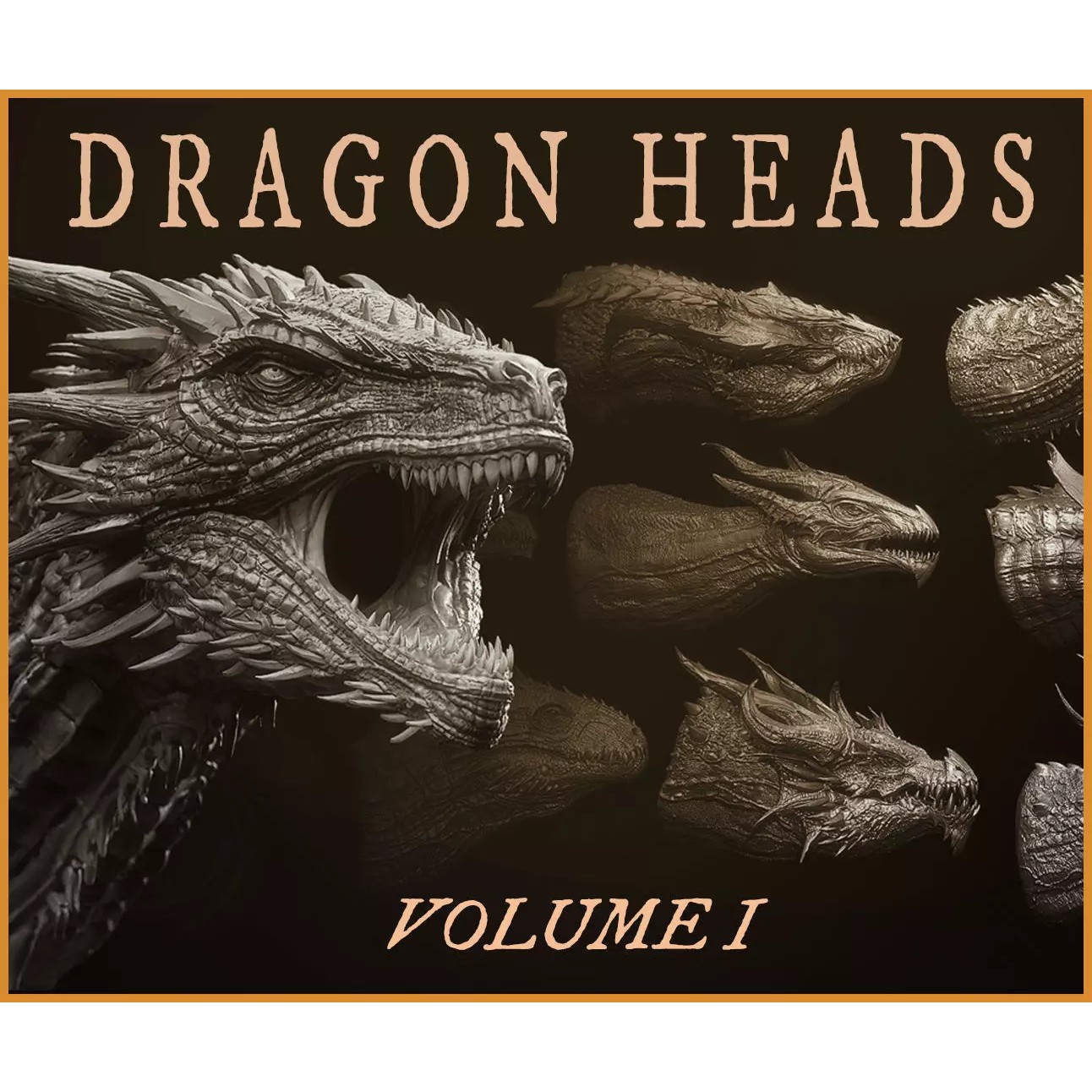 Dragon Heads Volume 1 - High-Poly 3D Model - View 2