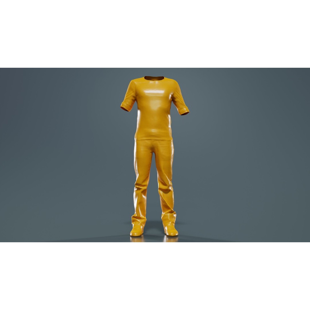 Casual Outfit 3D Model – Low Poly Male Character in Jeans and T-Shirt - View 14