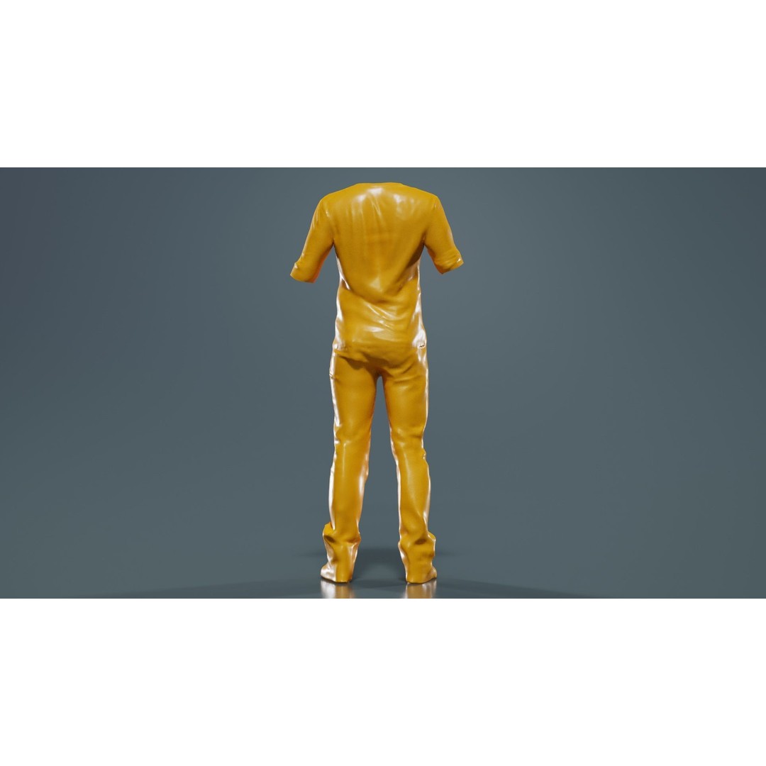 Casual Outfit 3D Model – Low Poly Male Character in Jeans and T-Shirt - View 15