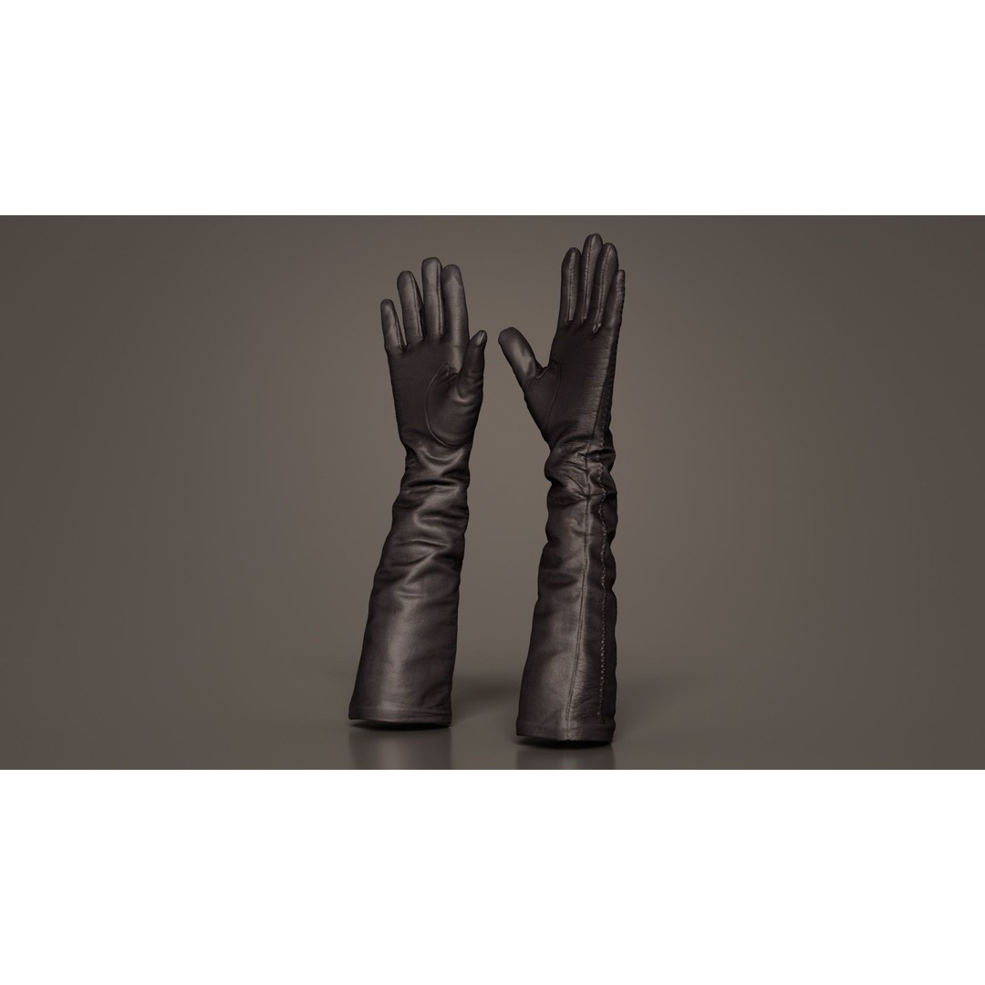 Leather Detail Gloves 3D Model – Low Poly Game Asset, FBX, PBR - View 10