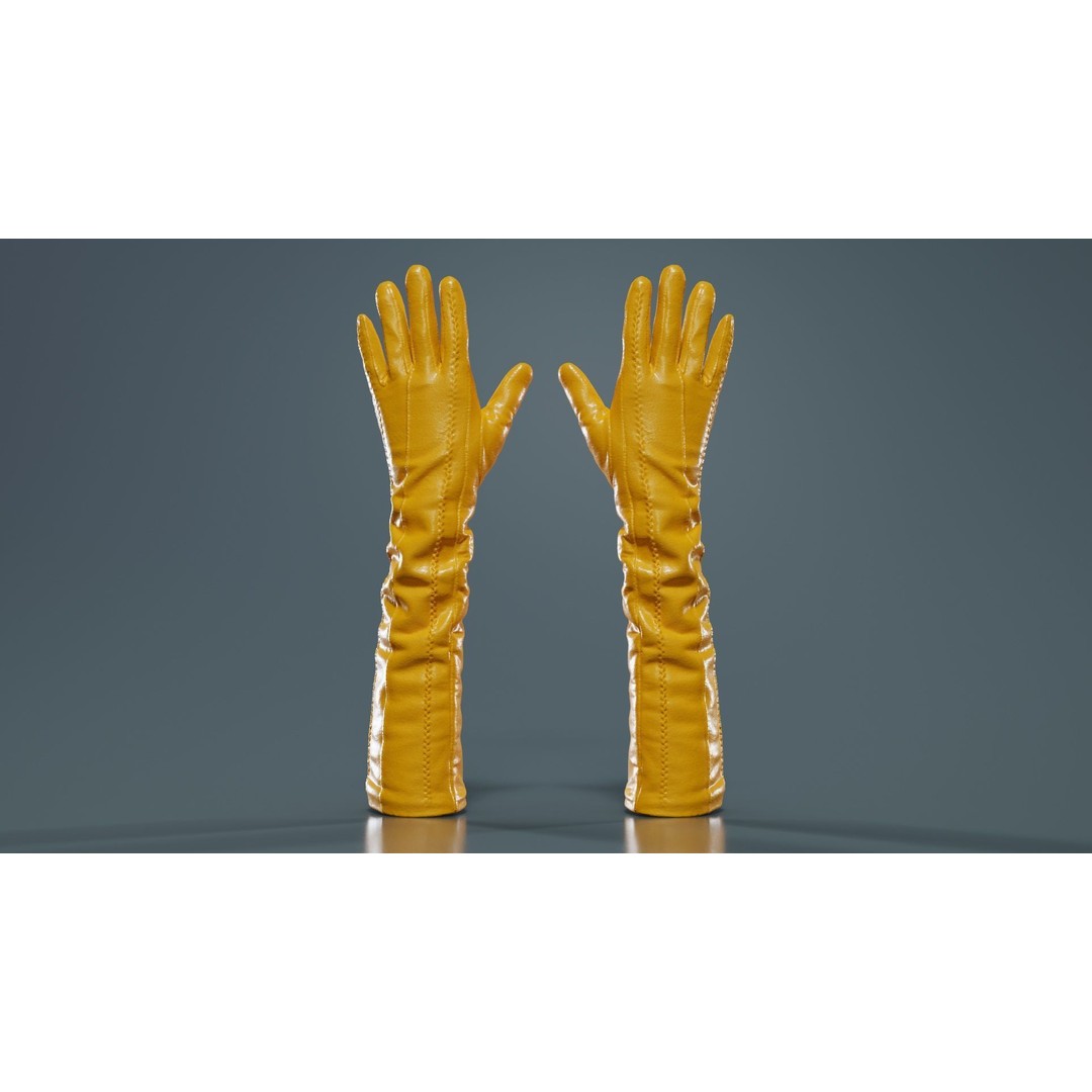 Leather Detail Gloves 3D Model – Low Poly Game Asset, FBX, PBR - View 14