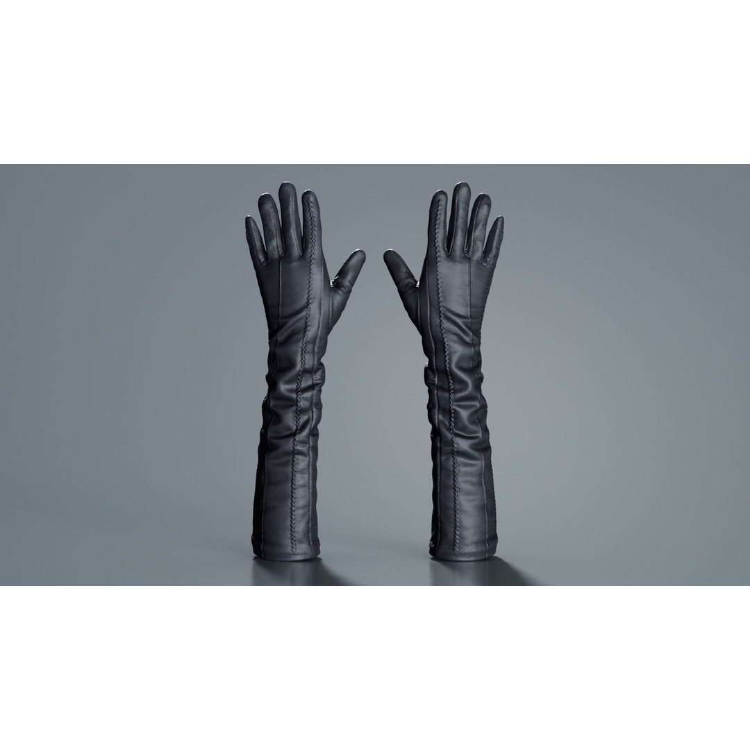 Leather Detail Gloves 3D Model – Low Poly Game Asset, FBX, PBR - View 6