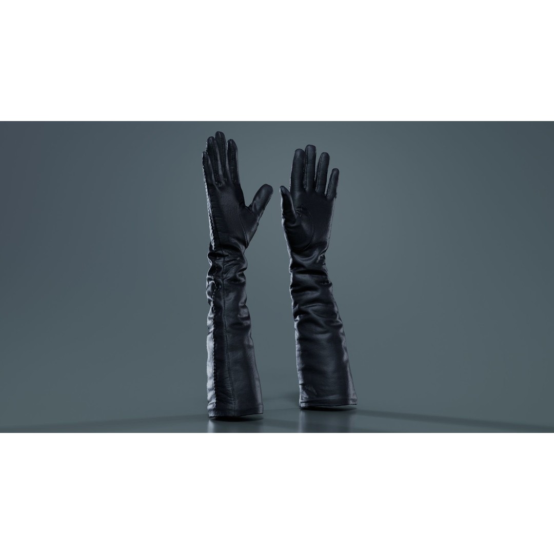 Leather Detail Gloves 3D Model – Low Poly Game Asset, FBX, PBR - View 9
