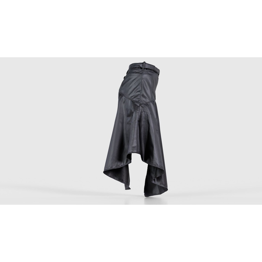 Asymmetric Belts Skirt 3D Model – Low Poly Character Clothing, FBX - View 20