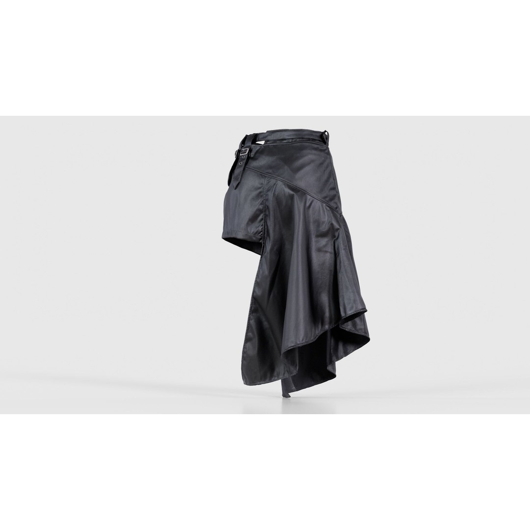 Asymmetric Belts Skirt 3D Model – Low Poly Character Clothing, FBX - View 22