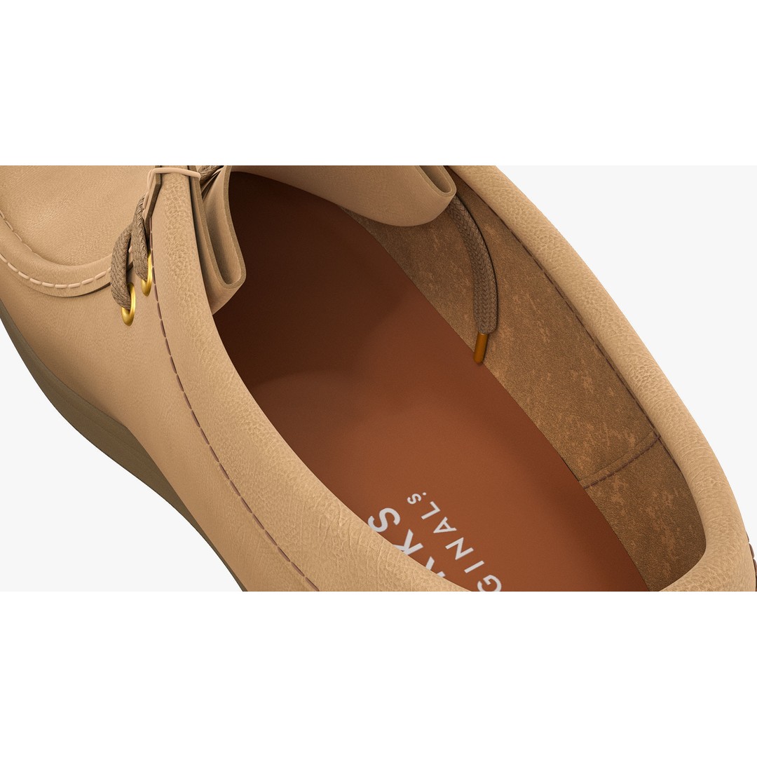 Clarks Wallabee Mid Tan Leather 3D Model – High Poly Game Asset, FBX, OBJ - View 14