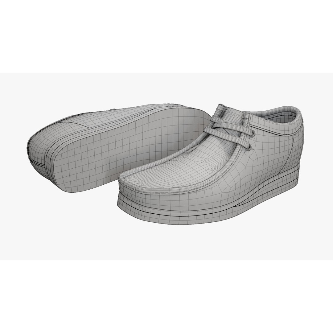 Clarks Wallabee Mid Tan Leather 3D Model – High Poly Game Asset, FBX, OBJ - View 15