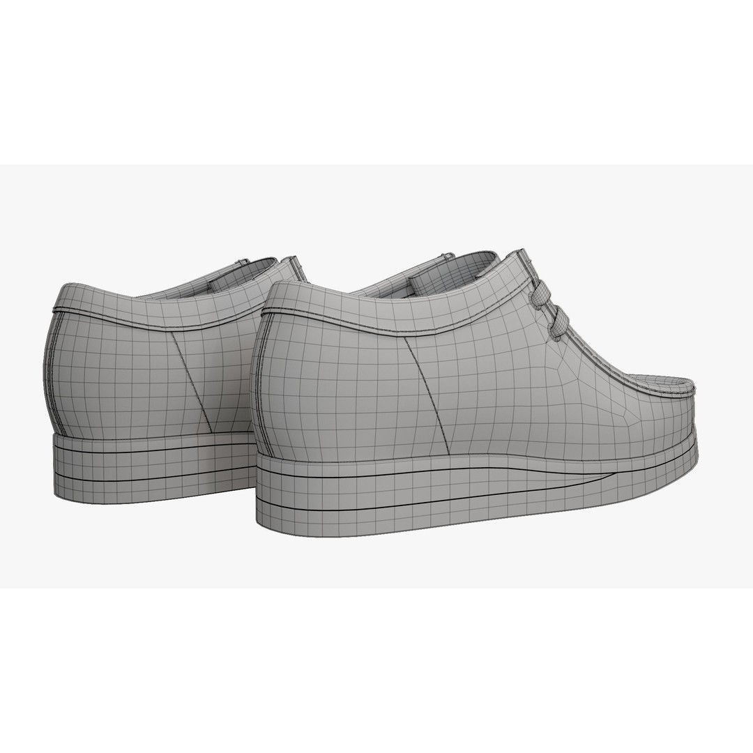 Clarks Wallabee Mid Tan Leather 3D Model – High Poly Game Asset, FBX, OBJ - View 17