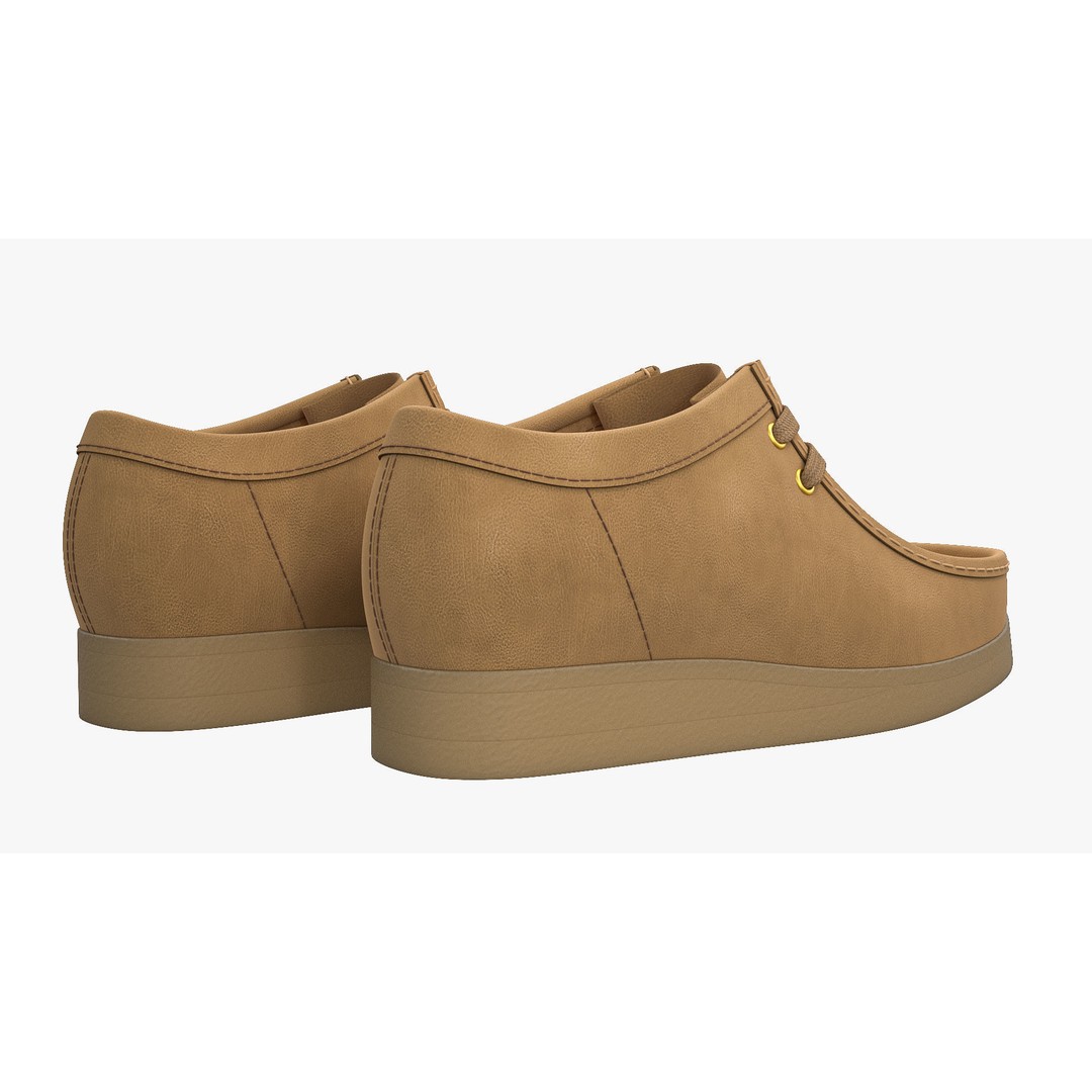 Clarks Wallabee Mid Tan Leather 3D Model – High Poly Game Asset, FBX, OBJ - View 7