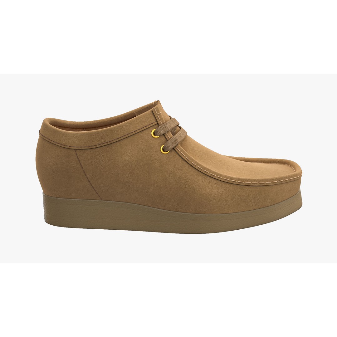 Clarks Wallabee Mid Tan Leather 3D Model – High Poly Game Asset, FBX, OBJ - View 8