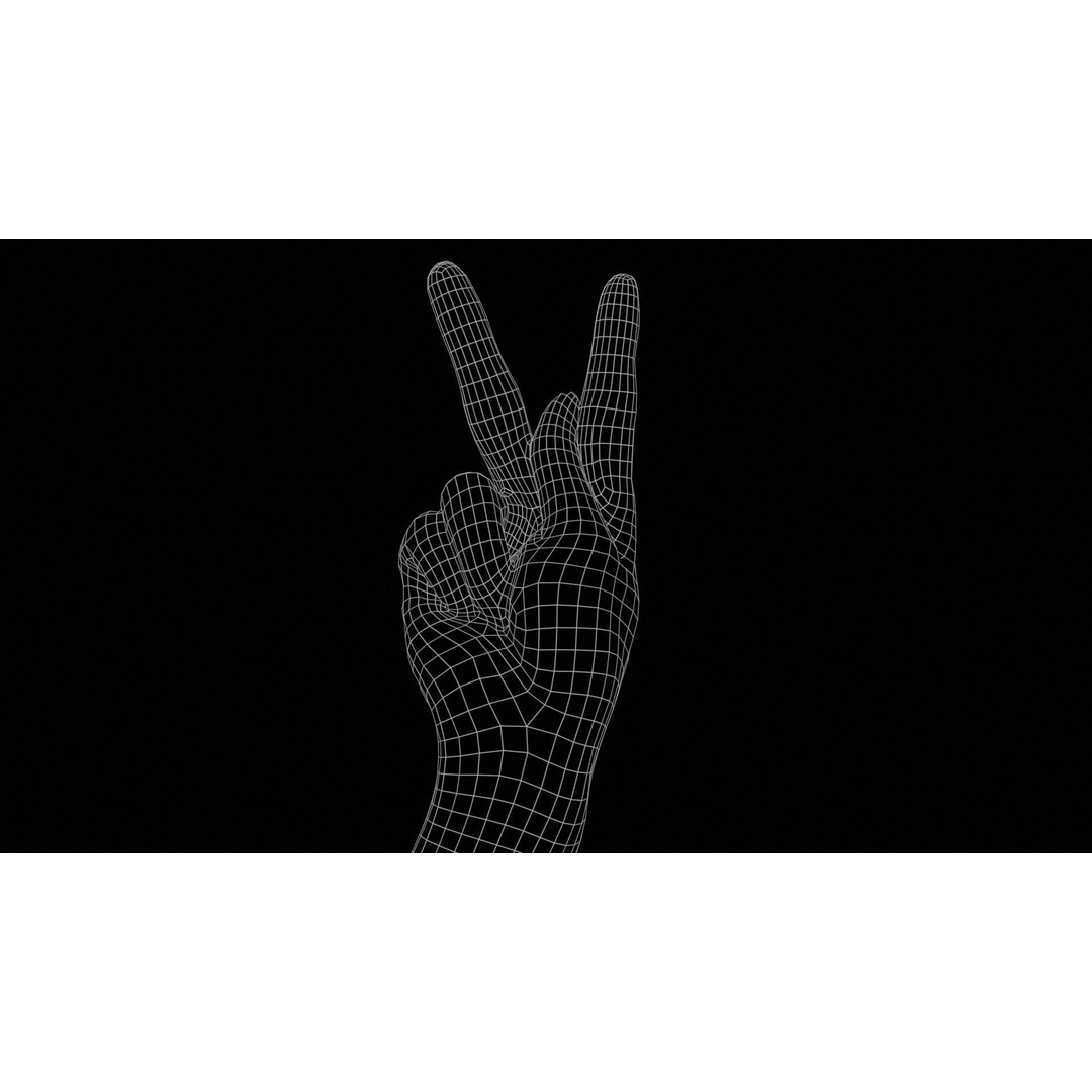 Finger Alphabet K 3D Model – Low Poly Character Asset, Blender - View 13