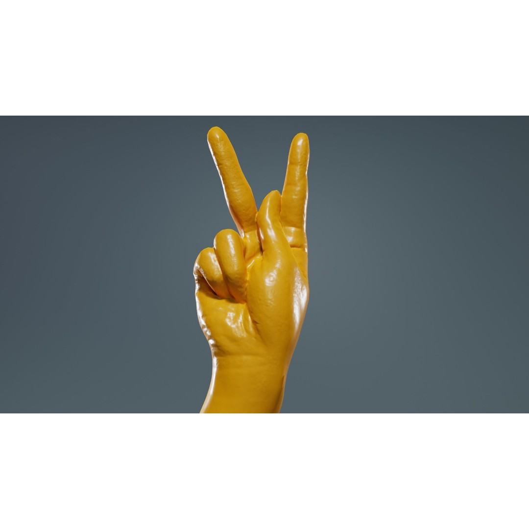 Finger Alphabet K 3D Model – Low Poly Character Asset, Blender - View 14