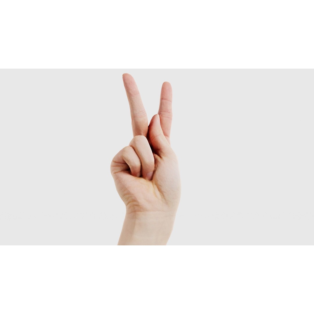 Finger Alphabet K 3D Model – Low Poly Character Asset, Blender - View 18