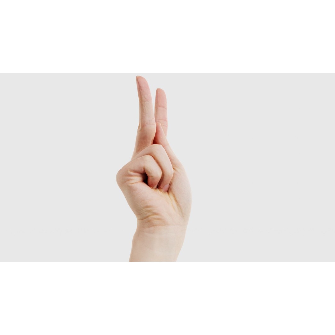 Finger Alphabet K 3D Model – Low Poly Character Asset, Blender - View 19