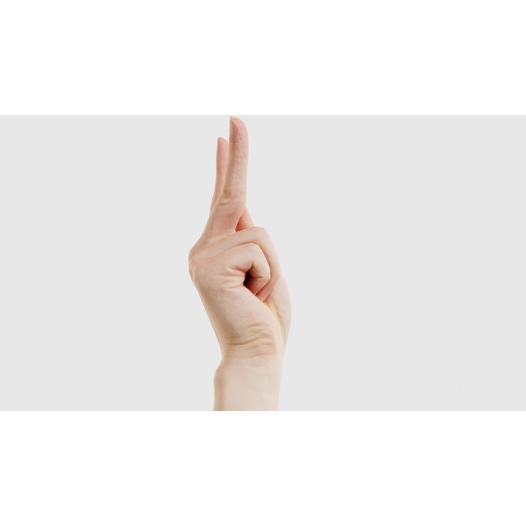 Finger Alphabet K 3D Model – Low Poly Character Asset, Blender - View 20