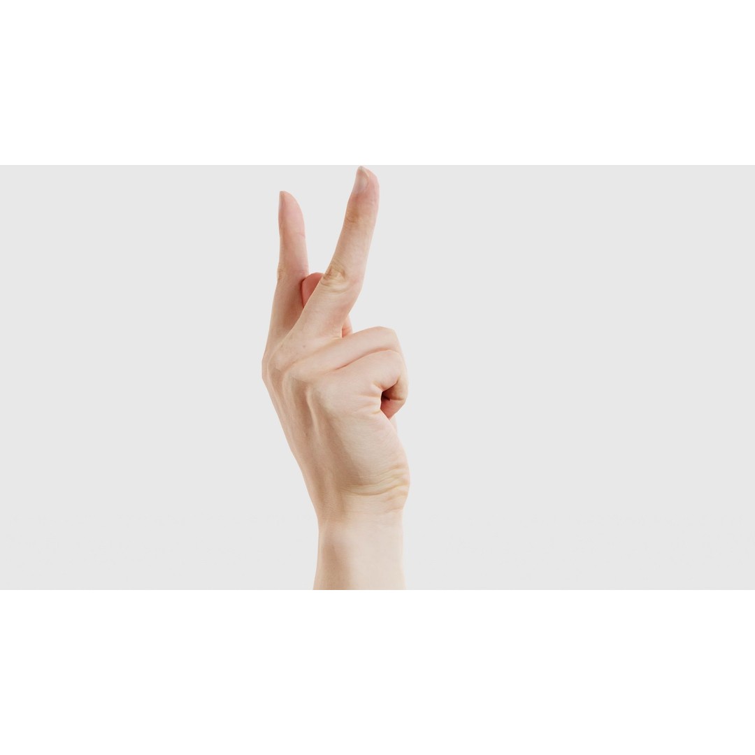 Finger Alphabet K 3D Model – Low Poly Character Asset, Blender - View 21