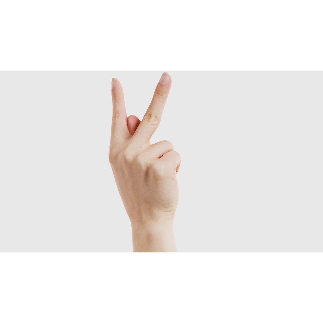 Finger Alphabet K 3D Model – Low Poly Character Asset, Blender - View 22