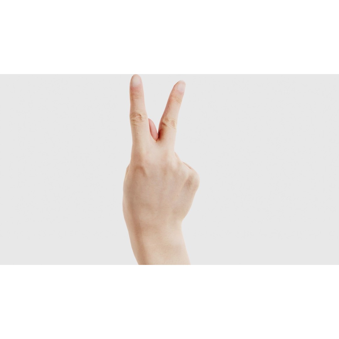 Finger Alphabet K 3D Model – Low Poly Character Asset, Blender - View 24