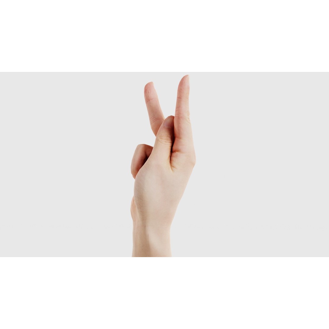 Finger Alphabet K 3D Model – Low Poly Character Asset, Blender - View 27