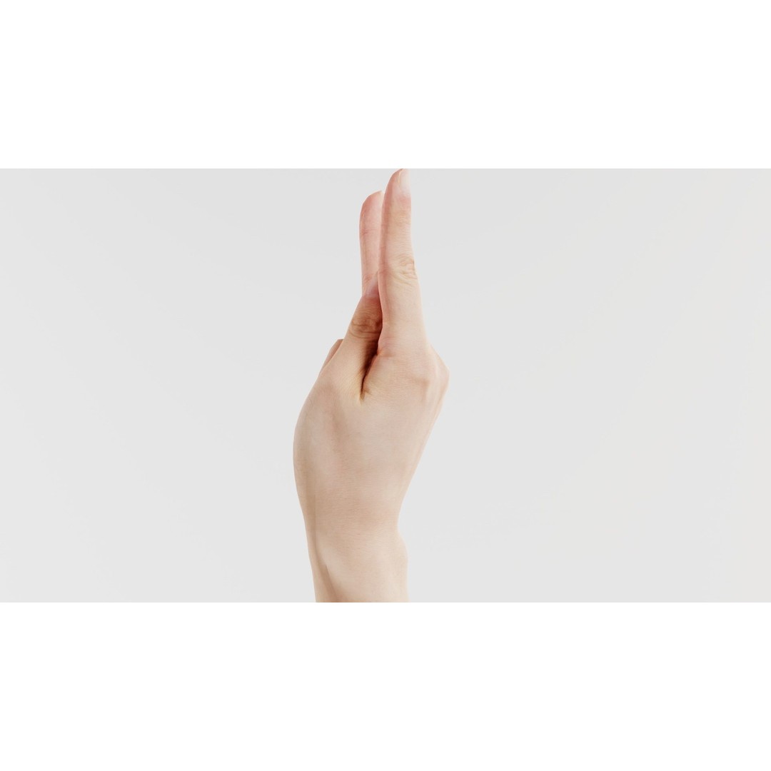 Finger Alphabet K 3D Model – Low Poly Character Asset, Blender - View 7