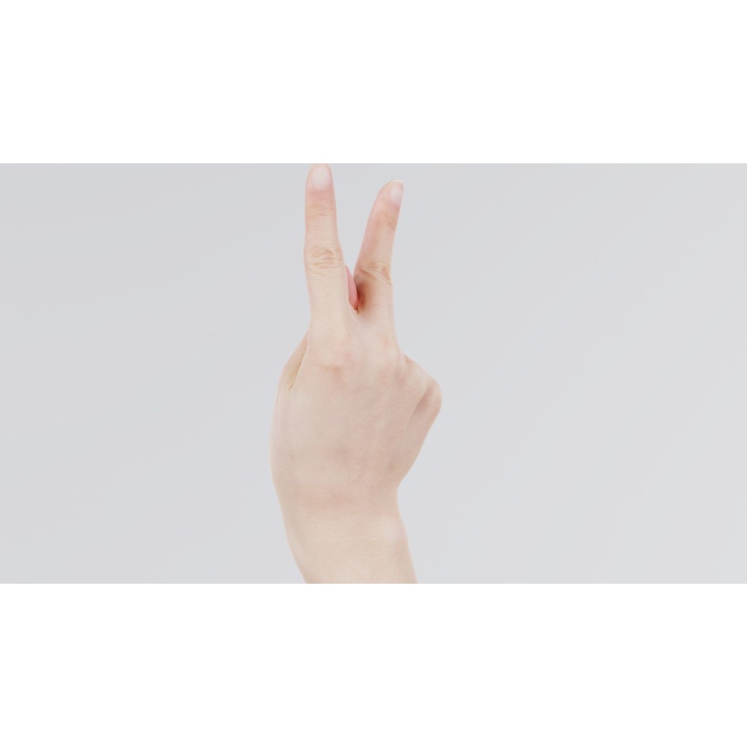 Finger Alphabet K 3D Model – Low Poly Character Asset, Blender - View 8